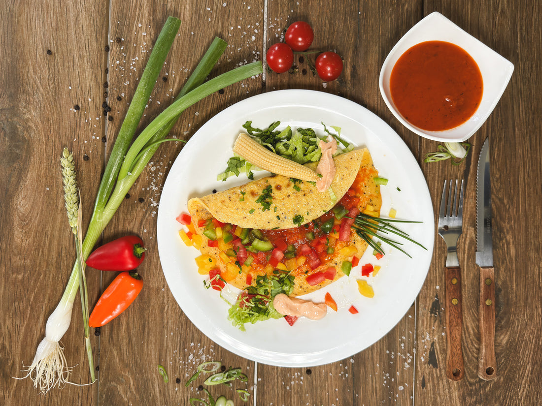 Tomate Paprika Chutney Omelette